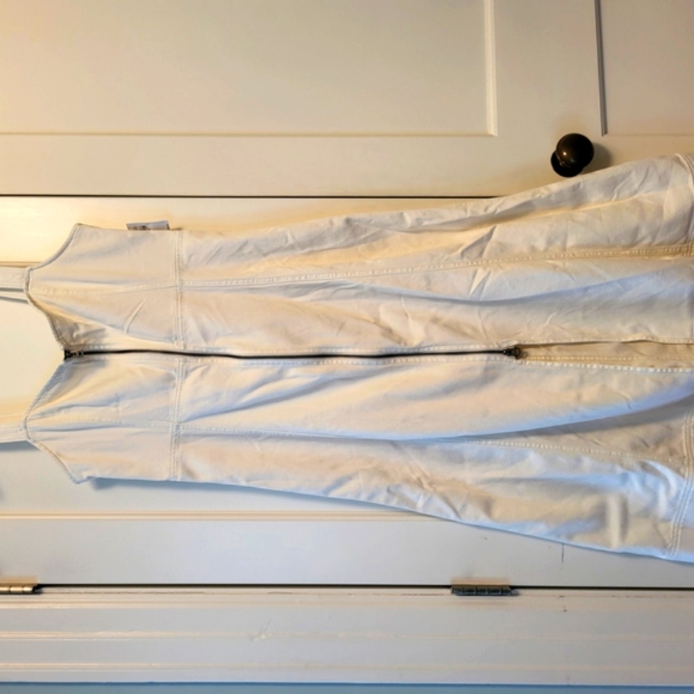 White Denim Zip-Up Dress